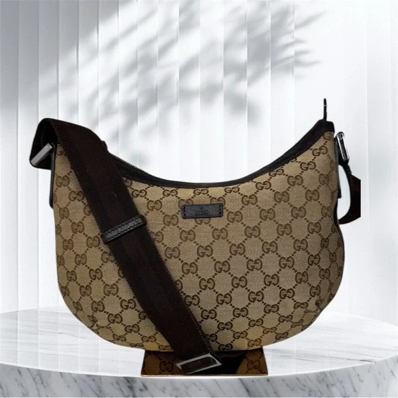 Gucci HalfMoon Brown Crossbody Bag - Picture 1 of 16